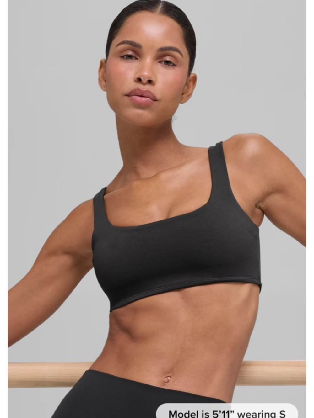 ALO Yoga Black Square-Neck Sports Bra